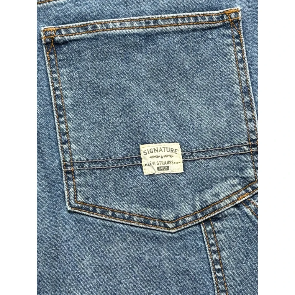 Signature by Levi Strauss Gold Label Mens 32 Carpenter Shorts Denim Blue 57735